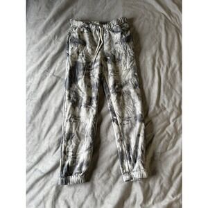 No Boundaries Gray Tie Dye Fleece Joggers Pajama Pants Womens Medium 7-9